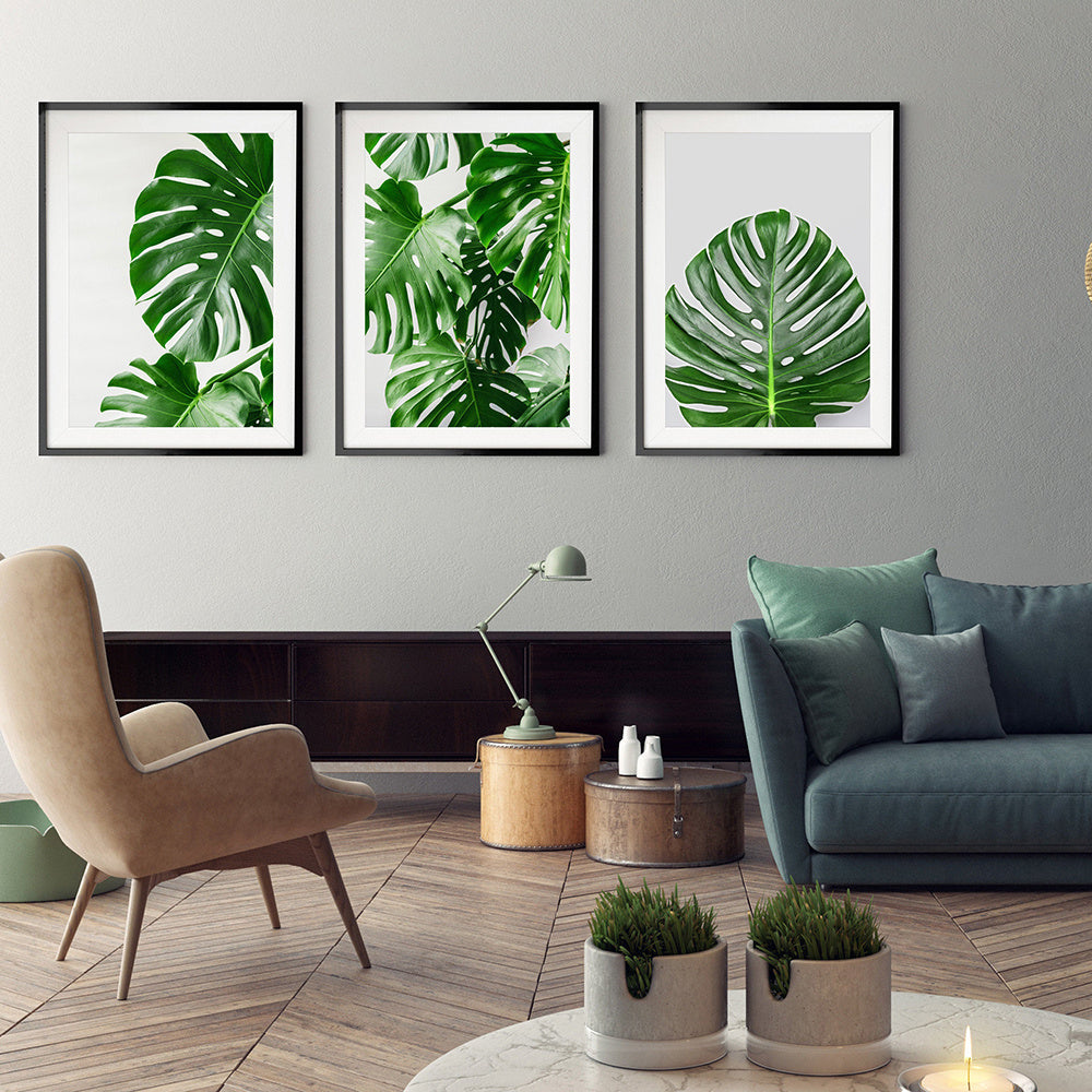 Stylish Green Plant Canvas Paintings - Ideal for Modern Living Room Decor
