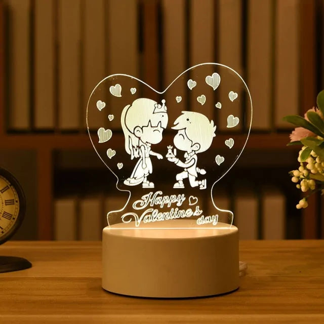 Illuminate Your Home with the Enchanting 3D Acrylic Love Lamp - Free Shipping Worldwide!