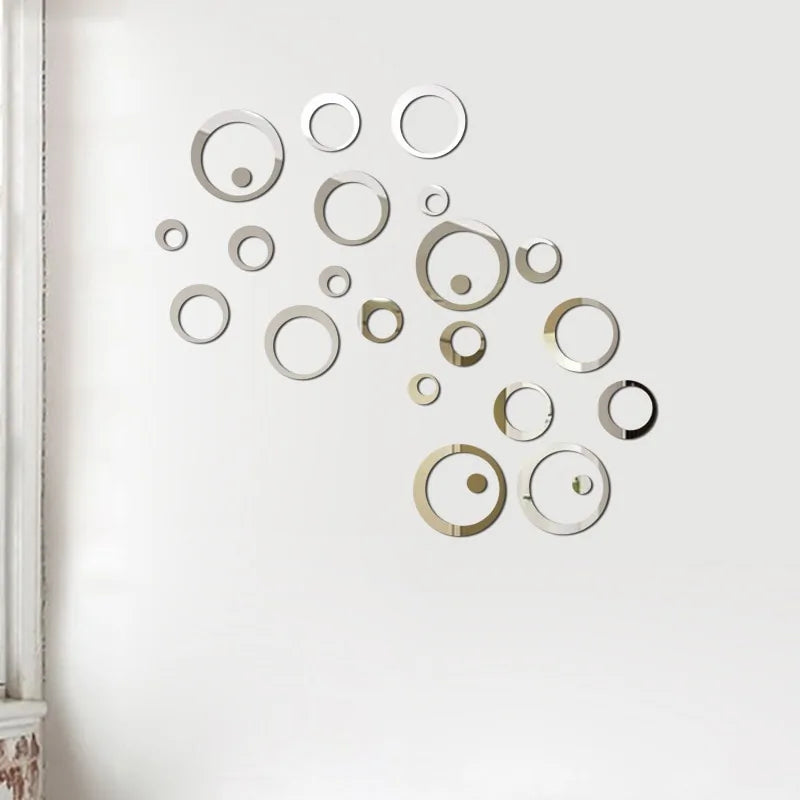 Enhance Your Home Decor with 3D Mirror Wall Sticker Set - Stylish and Easy to Apply