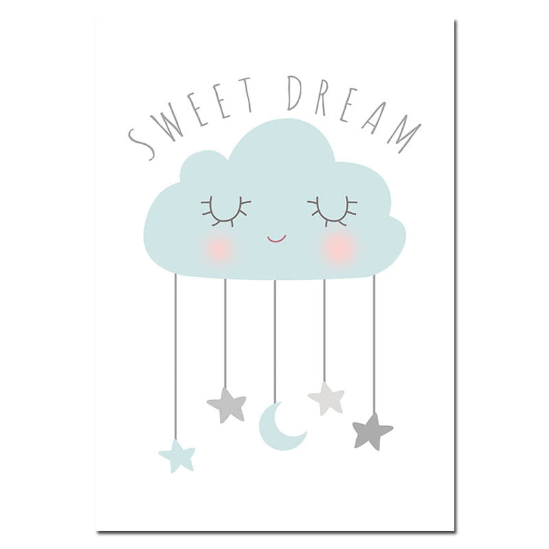 Adorable Moon Nebula Nursery Quote Wall Art - Perfect Canvas Painting for Children's Rooms