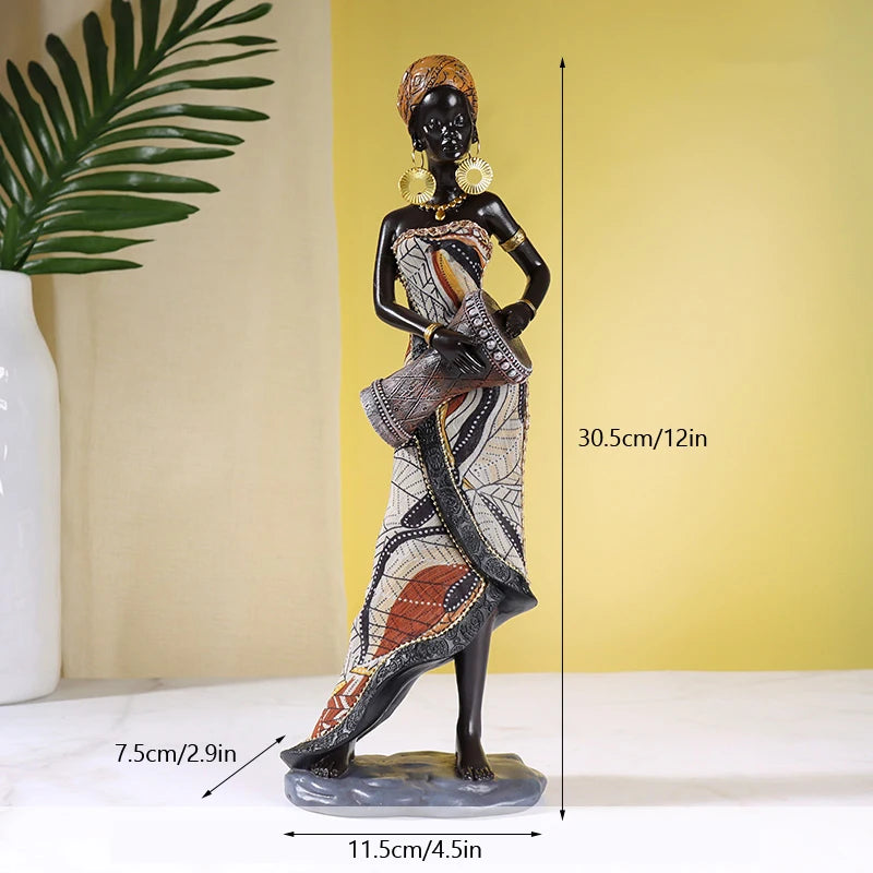 Vilead Resin African Women Statue - Elevate Your Home with Timeless Elegance | Interior Design Accents