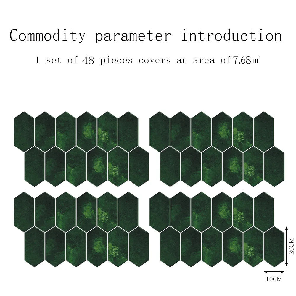 Transform Your Home with Retro Dark Green Diamond Arrow Crystal Tile Stickers