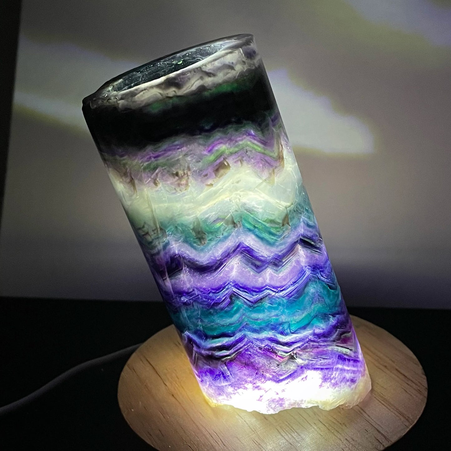 Natural Rainbow Fluorite Lamp for Sale | Home Decor Sale | Interior Design Accents | Modern Panel Art | Free Worldwide Shipping