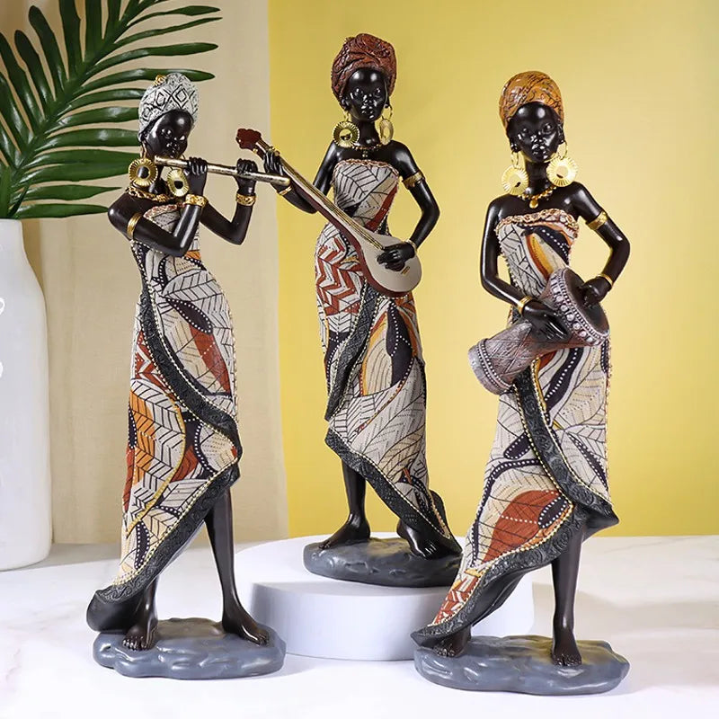 Vilead Resin African Women Statue - Elevate Your Home with Timeless Elegance | Interior Design Accents