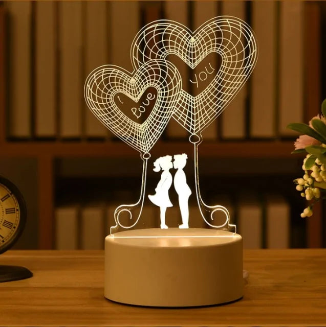 Illuminate Your Home with the Enchanting 3D Acrylic Love Lamp - Free Shipping Worldwide!