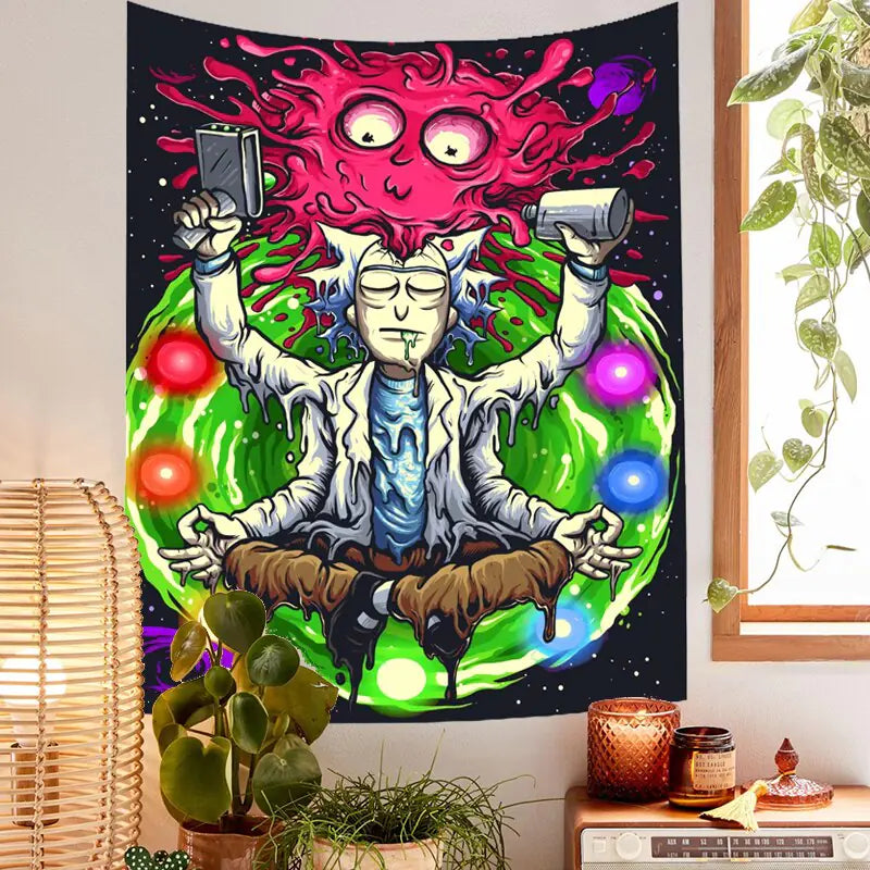 Transform Your Space with Vibrant Hippie Tapestry Wall Art | Psychedelic Decor