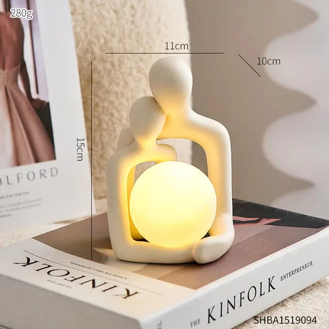 Elegant Nordic Couple Statue | Modern Ceramic Home Decor