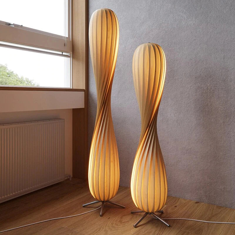 Illuminate Your Space with Elegance: 2023 Wabi Sabi Wooden Floor Lamp - Perfect Home Accessory!