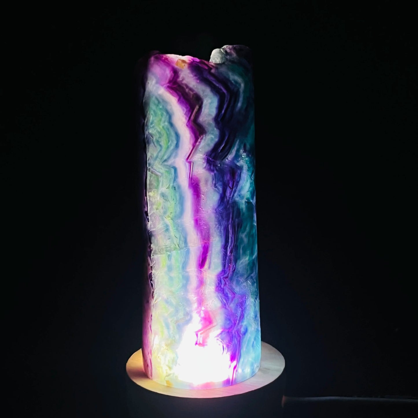 Natural Rainbow Fluorite Lamp for Sale | Home Decor Sale | Interior Design Accents | Modern Panel Art | Free Worldwide Shipping