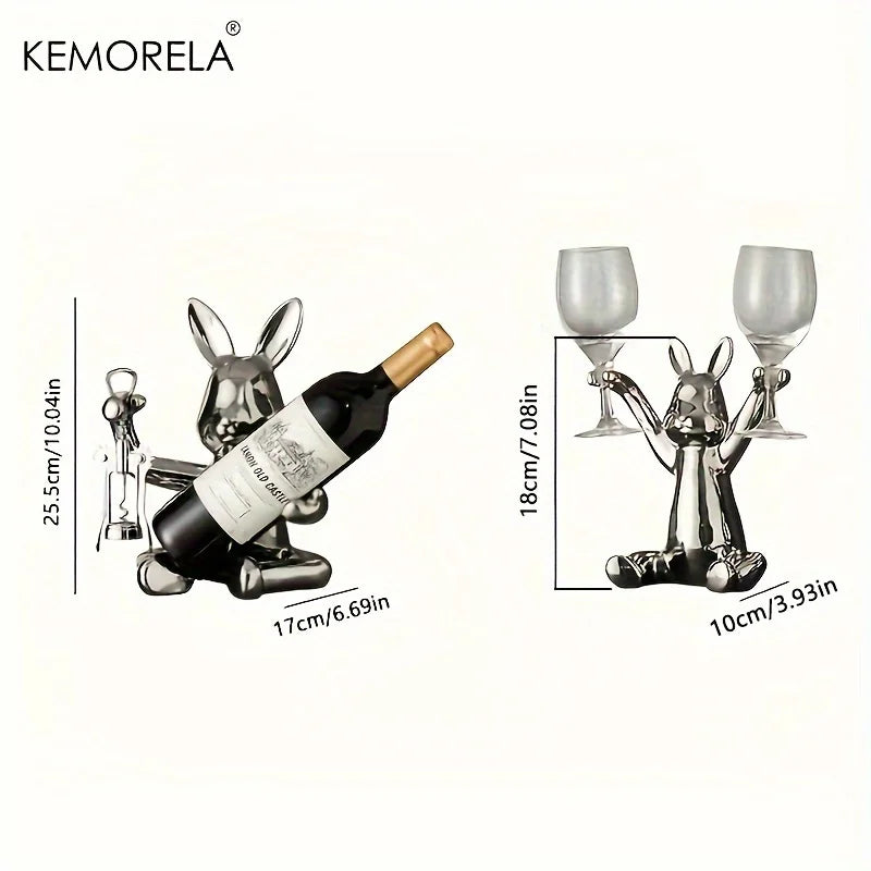 Creative Rabbit Wine Rack โ Ceramic Home Accessories for Holiday Decor & Living Room Elegance