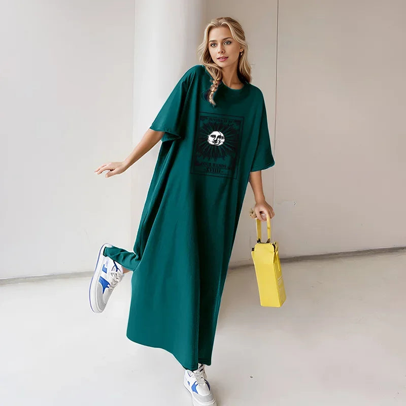 Short Sleeve T-dress Women's Summer Cross-border Europe America Station Direct Sale Women's Clothing Wholesale