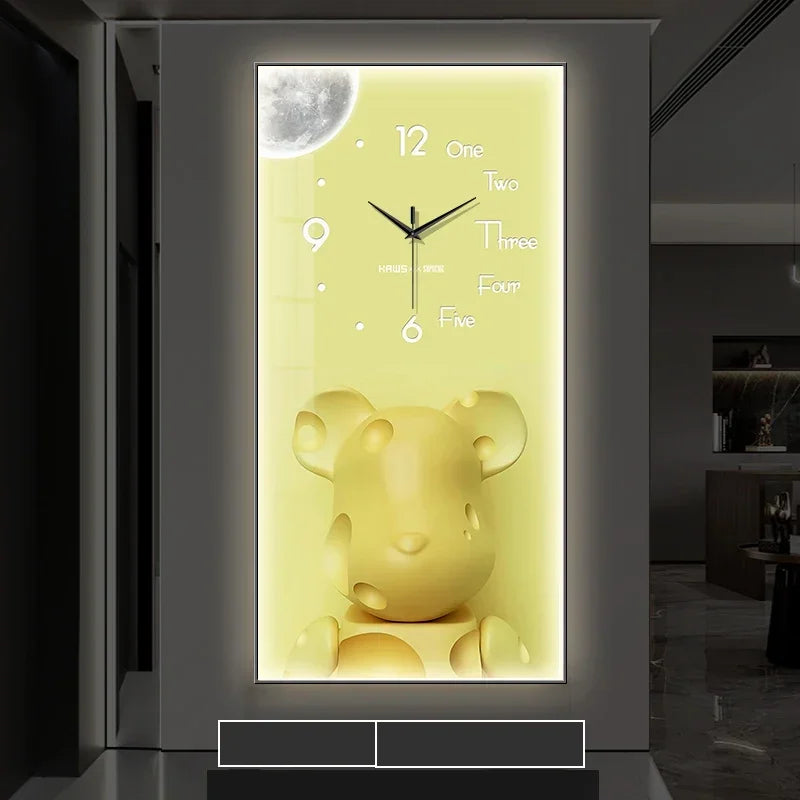 Creative Cartoon Bear LED Wall Clock β A Charming Home Accessory for Modern Spaces