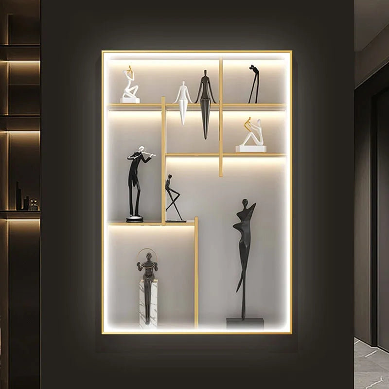 Modern LED Wall Art with Figures - Multi-Panel Decorative Lighting for Elegant Interiors