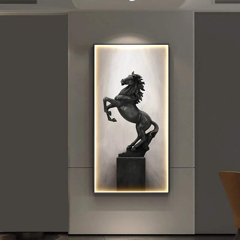 Modern Horse LED Wall Art - Luxury Multi-Panel Painting for Sophisticated Interiors