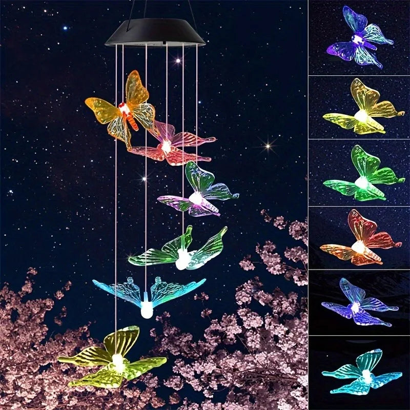 LED Color-Changing Solar Wind Chimes: Unique Outdoor Home Accessories for Garden and Patio Decor