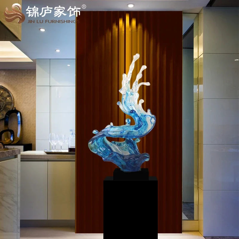 Luxury Spray Large Statue Modern Figurine Nordic Creative Gold Sculpture