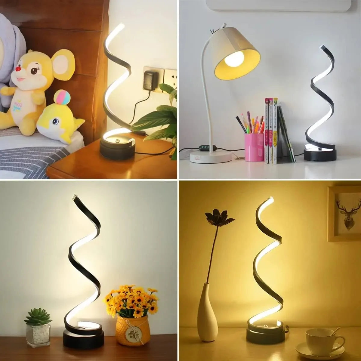 Modern Spiral LED Table Lamp: The Perfect Home Accessory for Living Rooms, Bedrooms, and Offices