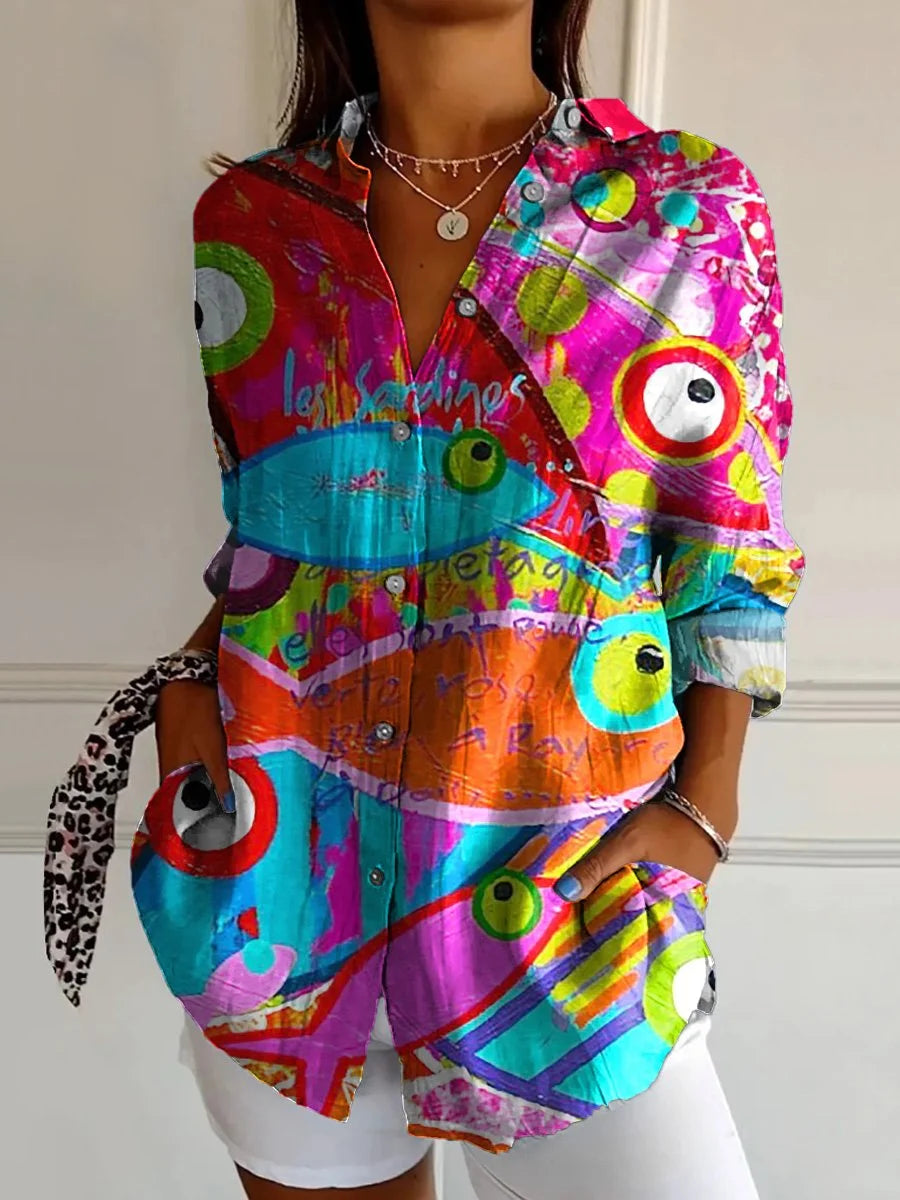 Women's Shirts and Tops Elegant Floral Shirt Octopus 3D Printing High Quality Long Sleeve Fashion Plus Size Women's Shirts