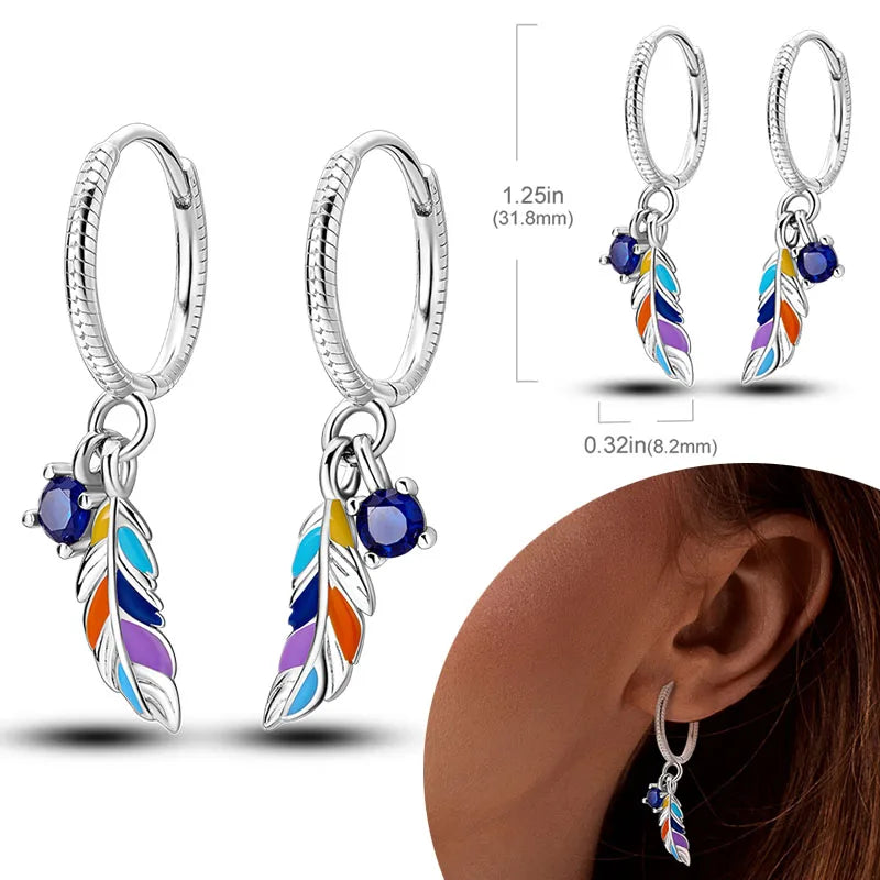 925 Sterling Silver Hoops Earrings Hypoallergenic Hoops Earrings With Zirconia Fashion High Quality Jewelry for Women Girls
