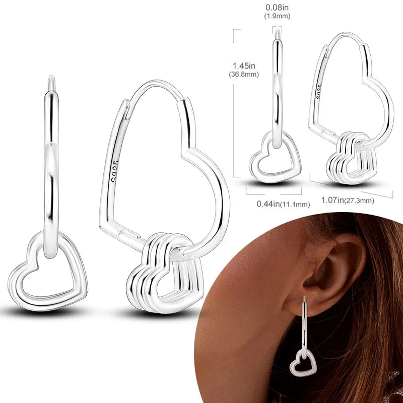 925 Sterling Silver Hoops Earrings Hypoallergenic Hoops Earrings With Zirconia Fashion High Quality Jewelry for Women Girls