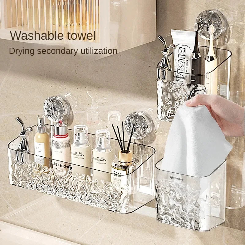 Home Décor Sale: Easy-Install Shower Suction Cup Shelf | Bathroom Organizer for Home Accessories and Interior Design Accents
