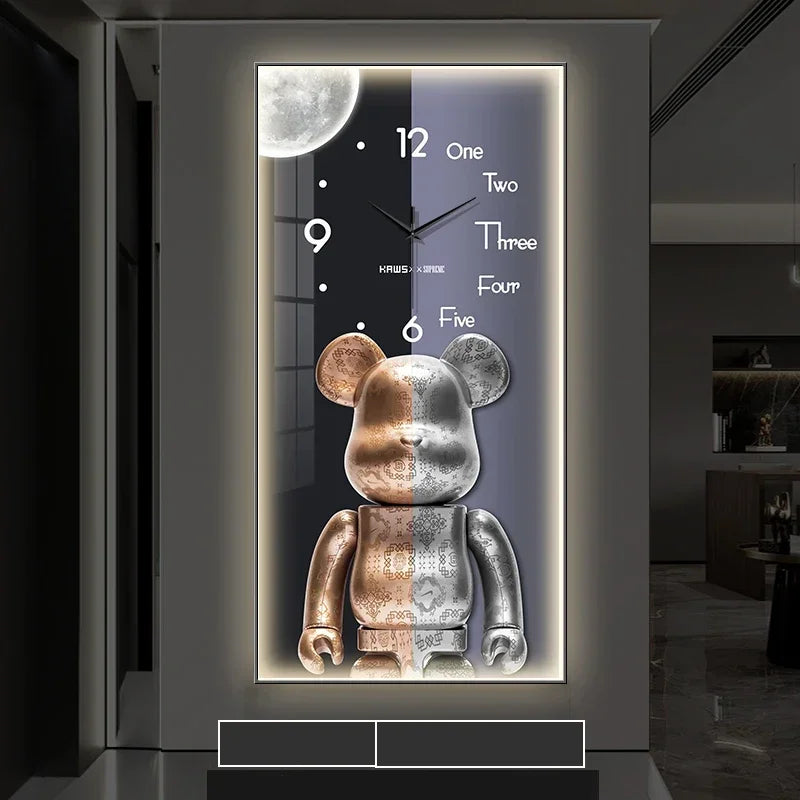 Creative Cartoon Bear LED Wall Clock β A Charming Home Accessory for Modern Spaces