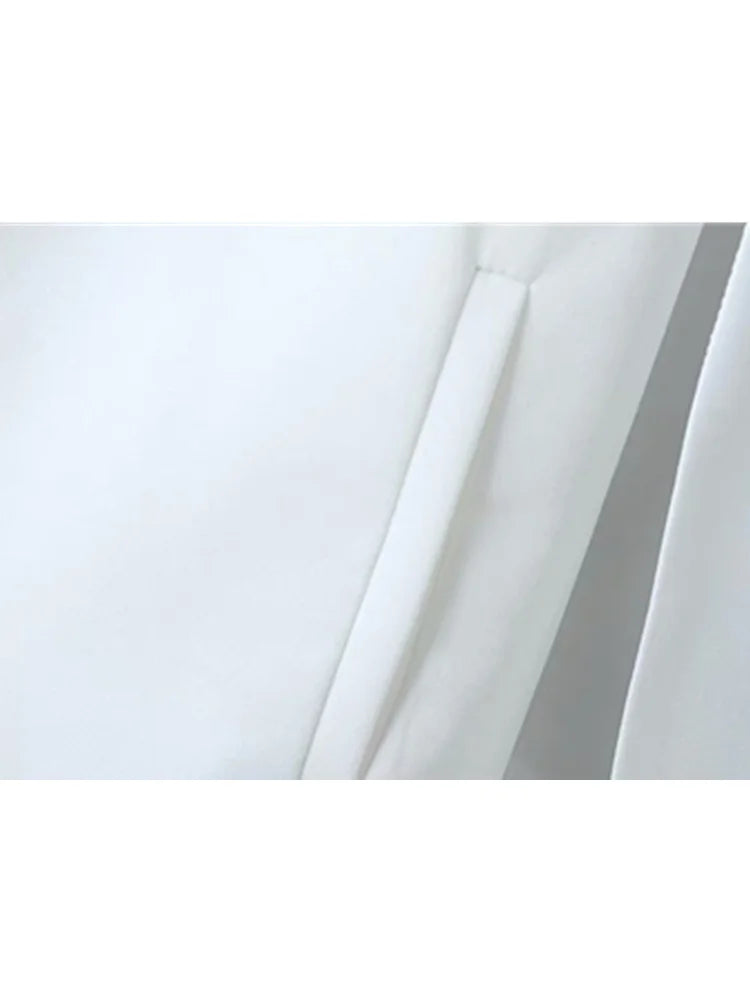 Women elegant black white color v neck split casual cloak coat office lady wear outwear suit jacket open stitch tops CT237