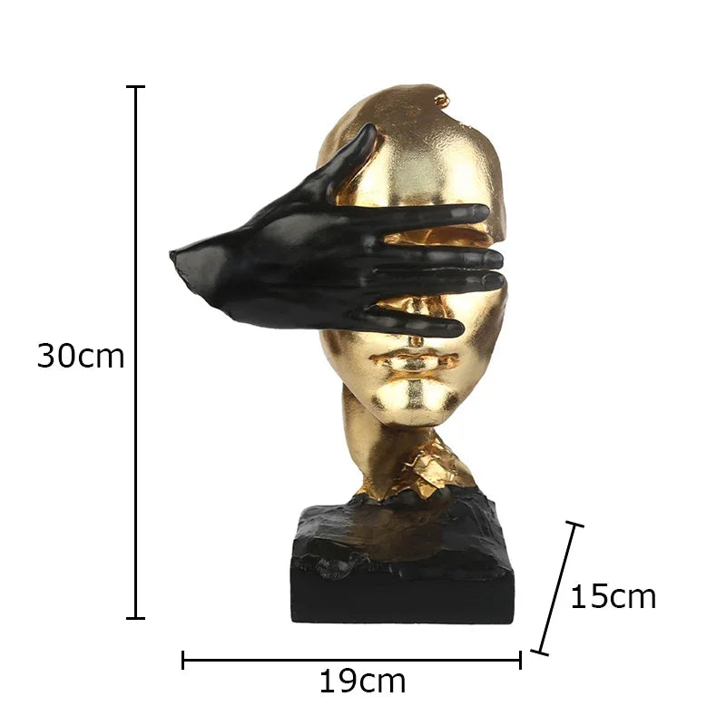 Silent Is Gold Resin Sculpture – Elegant Home Accessories for Modern Interior Design Accents | Free Worldwide Shipping!