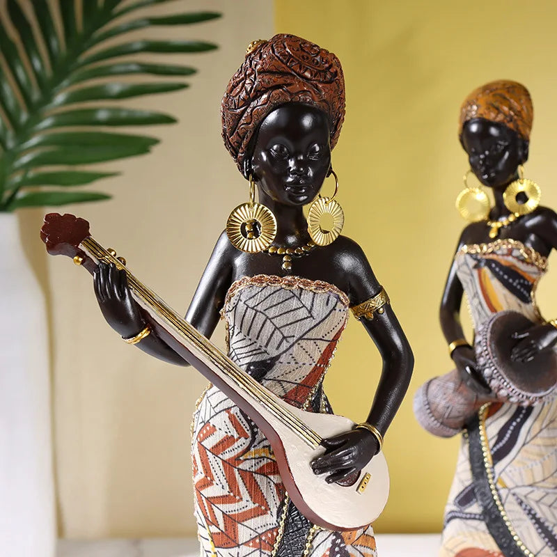 Vilead Resin African Women Statue - Elevate Your Home with Timeless Elegance | Interior Design Accents