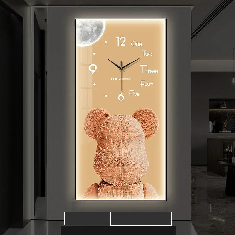 Creative Cartoon Bear LED Wall Clock β A Charming Home Accessory for Modern Spaces