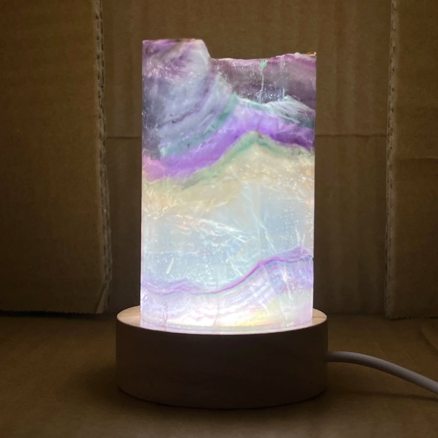 Natural Rainbow Fluorite Lamp for Sale | Home Decor Sale | Interior Design Accents | Modern Panel Art | Free Worldwide Shipping