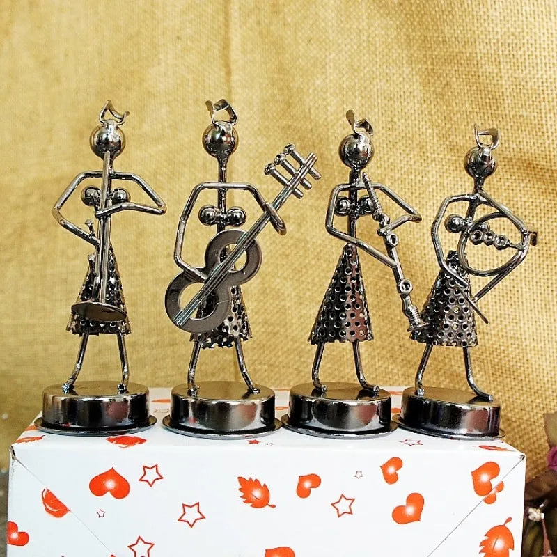 Iron Musician Band Metal Craft Set โ Stylish Home Accessories for Interior Design Accents