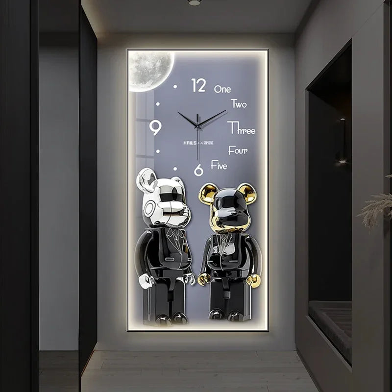 Creative Cartoon Bear LED Wall Clock β A Charming Home Accessory for Modern Spaces