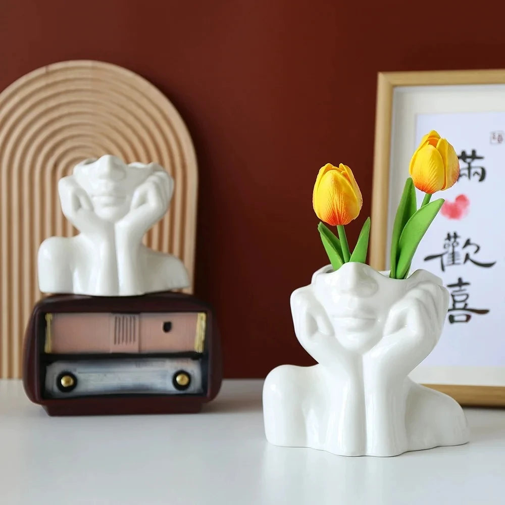 Home Decor Sale Modern Female Head Vase β Interior Design Accent for a Unique Touch
