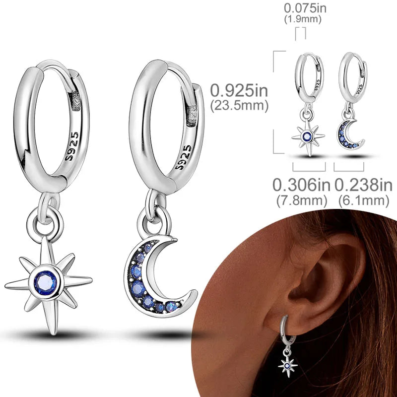 925 Sterling Silver Hoops Earrings Hypoallergenic Hoops Earrings With Zirconia Fashion High Quality Jewelry for Women Girls