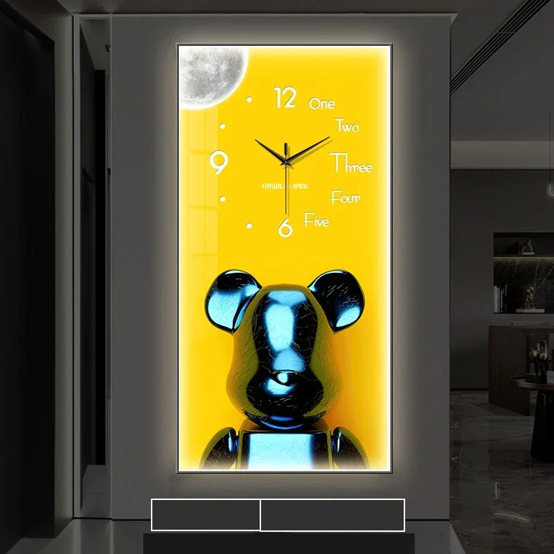 Creative Cartoon Bear LED Wall Clock β A Charming Home Accessory for Modern Spaces