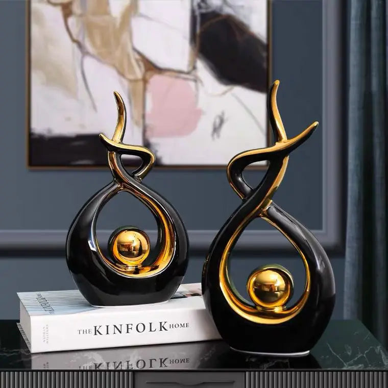 Modern European Ceramic Lover Figurines β Elegant Home Accessories for Artful Living