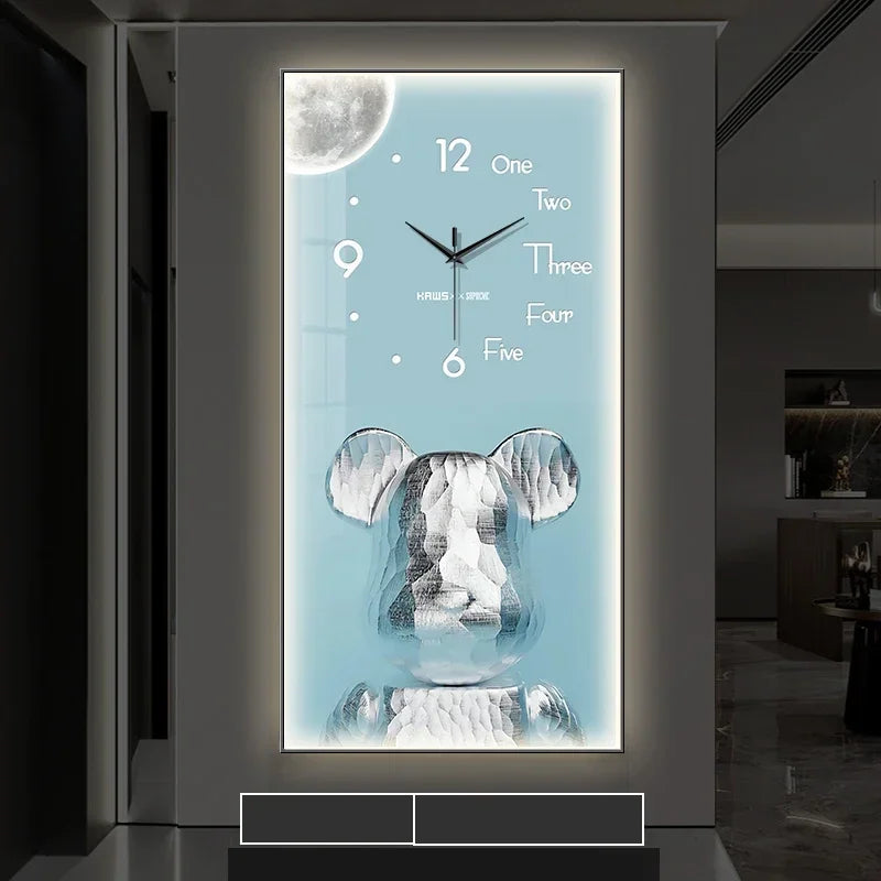 Creative Cartoon Bear LED Wall Clock β A Charming Home Accessory for Modern Spaces