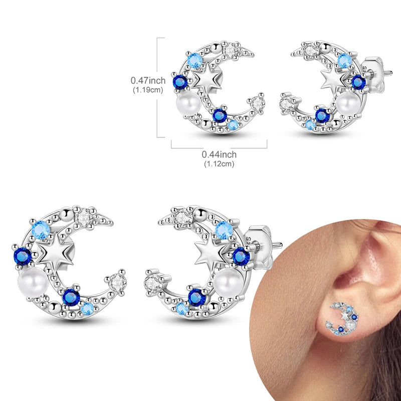 925 Sterling Silver Hoops Earrings Hypoallergenic Hoops Earrings With Zirconia Fashion High Quality Jewelry for Women Girls