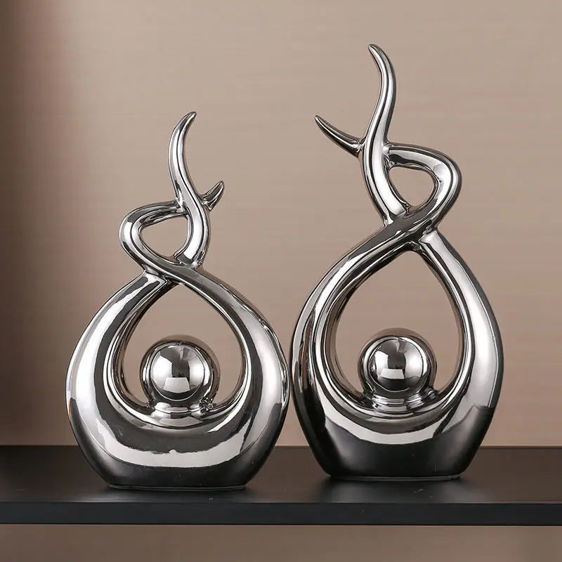 Modern European Ceramic Lover Figurines β Elegant Home Accessories for Artful Living