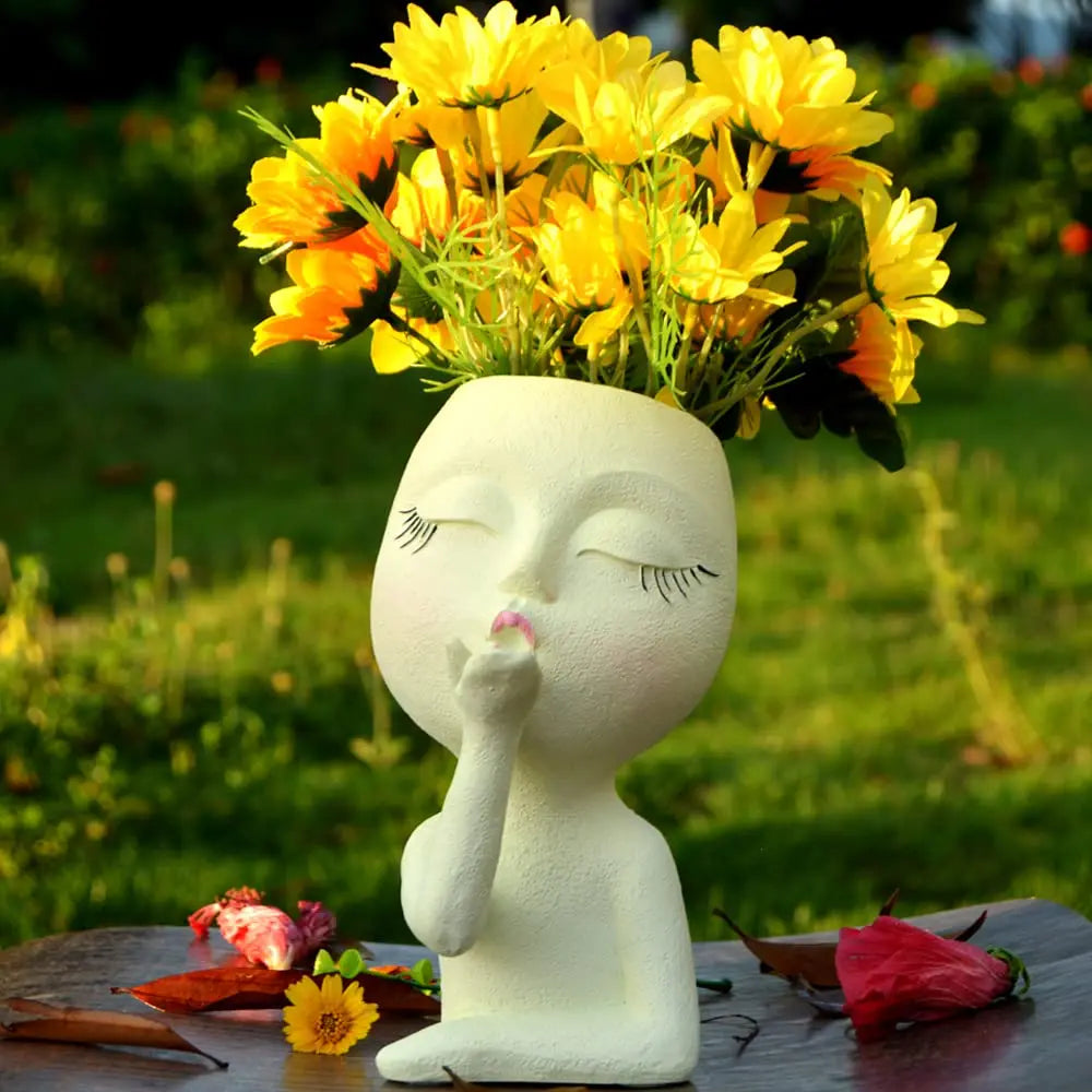 Girls Face Head Flower Planter β Unique Home Accessories for Elegant Interior Design Accents | Free Shipping Worldwide!