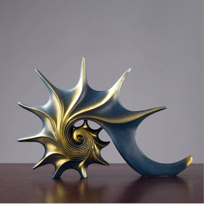 Resin Conch Sea Snail Sculpture | Home Decor Sale | Unique Animal Figurines for Coastal Interior Design
