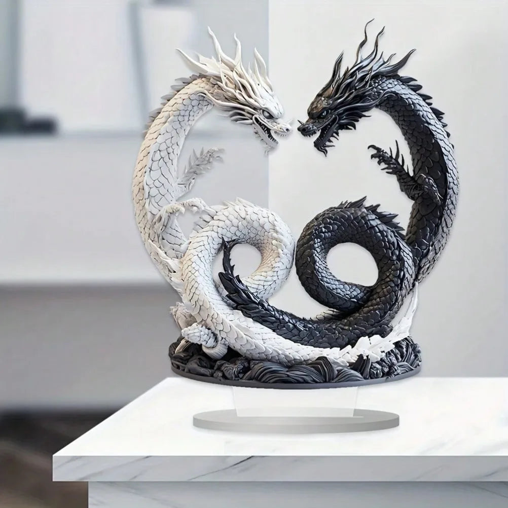 Bohemian Yin Yang Dragon Desk Decor β Unique Home Accessories for Modern Interior Design