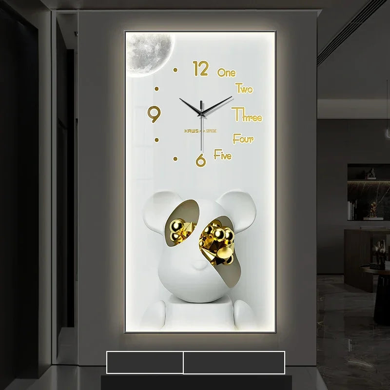 Creative Cartoon Bear LED Wall Clock β A Charming Home Accessory for Modern Spaces