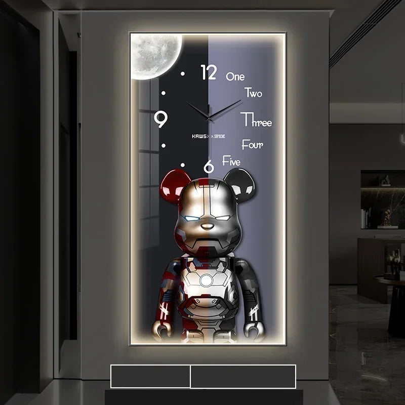 Creative Cartoon Bear LED Wall Clock β A Charming Home Accessory for Modern Spaces