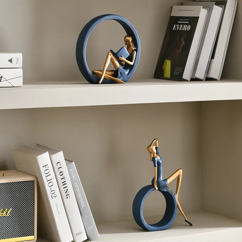 Best Home Accessories Sale β Modern Resin Yoga Reading Girl Sculpture for Elegant Home Decor β Home Art & Interior Design Accents
