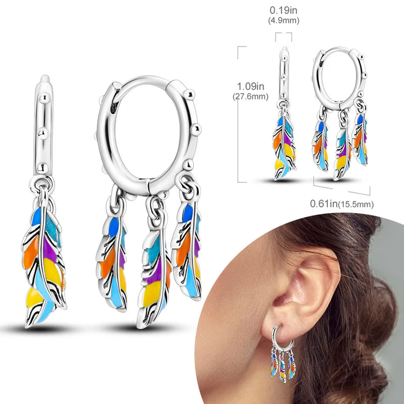 925 Sterling Silver Hoops Earrings Hypoallergenic Hoops Earrings With Zirconia Fashion High Quality Jewelry for Women Girls