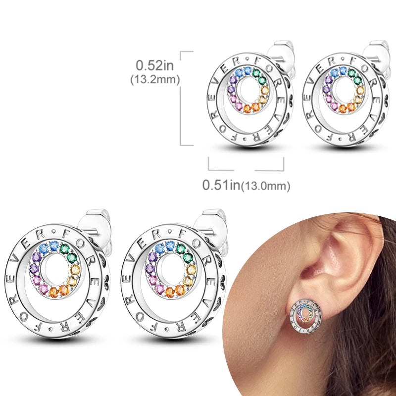 925 Sterling Silver Hoops Earrings Hypoallergenic Hoops Earrings With Zirconia Fashion High Quality Jewelry for Women Girls