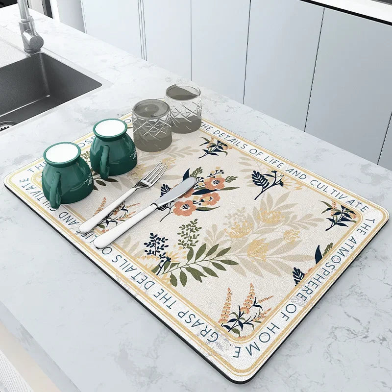 Home Decor Sale Super Absorbent Kitchen Draining Mat for Home Accessories Bathroom Panel Art Interior Design Accents Cut Cost of Living