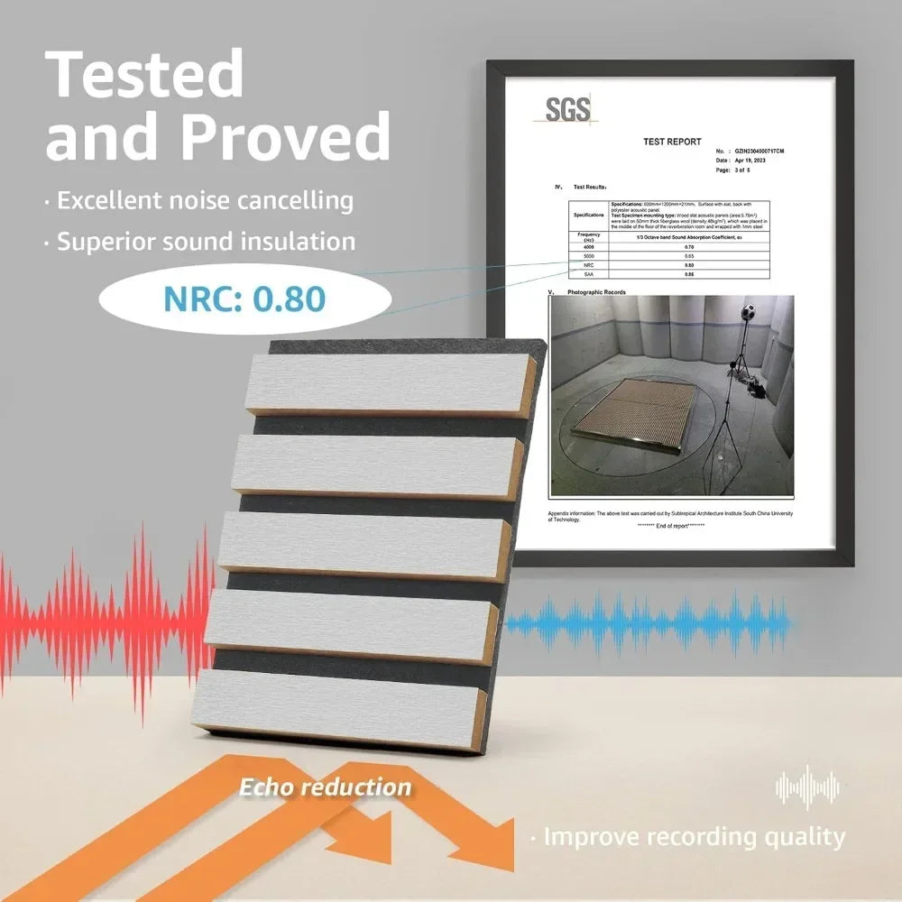 Decorative Acoustic Wall Panels - Stylish Wood Slat Panels for Noise Reduction and Enhanced Decor